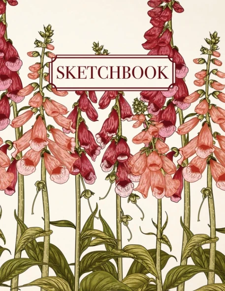 Floral Sketchbook: Large Blank Paper Drawing Notebook For Art, Doodling, And Designing | Flower Sketching Journal For Adults And Kids| 100 Pages 8.5"X11" ürün görseli 1