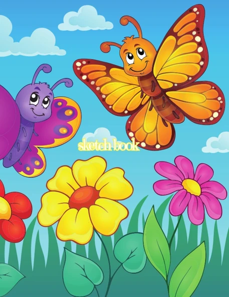 Sketch Book For Kids: A4 Size Drawing Notebook 100 Pages Of Blank White Sheets And Lined "One By One With A" Beautiful Cover | Large A4 Drawing Book For Children ürün görseli 1