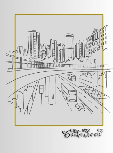 Sketchbook: City Scene, Large 8.5" X 11", 110 Pages, Perfect For Everyone, Crayons, Pencils, Drawing And Sketching ürün görseli 1