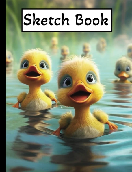 Sketch Book: Notebook For Drawing, Writing, Painting, Sketching Or Doodling, Cute Duck Sketch Book, Quality ürün görseli 1