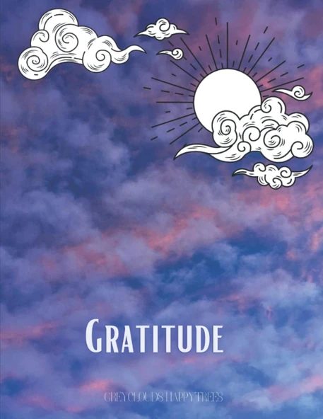 Independently Published Gratitude Journal - Coloring Book: Sunset Cloud Sleeping Cat Cover Large Print With 5 Minute Prompts And Coloring Pages Included ürün görseli 1