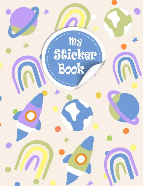 Blank Sticker Book: Blank Sticker Collecting Album For Girls & Boys, Sticker Book Album Large Size 8.5X11In. ürün görseli 1