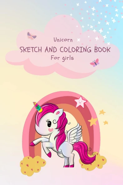 Independently Published Unicorn Drawing And Sketch Book For Children: Fun 120 Pages Painting Notebook For Girls 4, 5, 6, 7, 8 Years Old ürün görseli 1