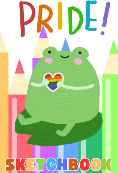Pride Frog Sketchbook - 6X9 Blank Pages - Celebrate Pride ürün görseli 1