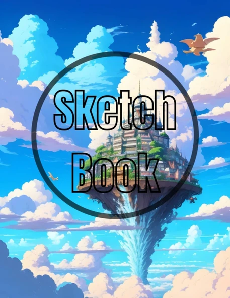Sketch Book Heaven: Heavenly Sky City View Cover Page Sketchbook Blank Paper Pad 8.5" X 11" - 120 Pages Blank Paper Book For Drawing, ... Unlined Journal Cover Sketchbooks ürün görseli 1