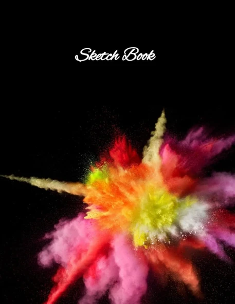 Sketch Book: A Multicolor Smoke Splash Cover Design. Perfect For Sketching, Writing, Painting, Drawing Or Doodling. Super Value 110 Pages, Large Size 8.5"X11" With Lots Of Space For You To Create ürün görseli 1