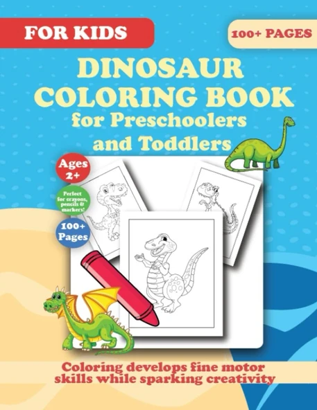 Independently Published Dinosaur Coloring Book; 8.5″ X 11″ Sized Sheets; Coloring Books For Kids; Across Time With Cute Dinosaurs And More; Dino-Mite Gift For Kids Ages 2 And Up ürün görseli 1