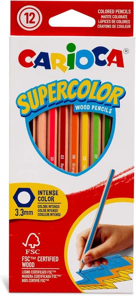 Carioca Supercolor Kuru Boya Kalemi 12'Li ürün görseli 1