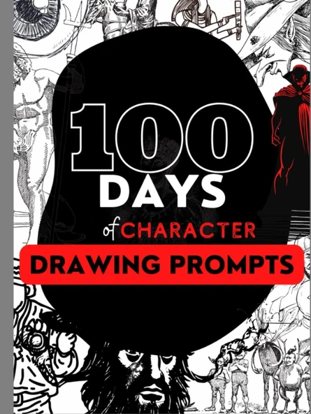 100 Days Of Character Drawing Prompts: Sketchbook Journal For Artists, Writers, Character Designers, Students, Video Game Designers, Anyone That Love To Draw. All Ages ürün görseli 1