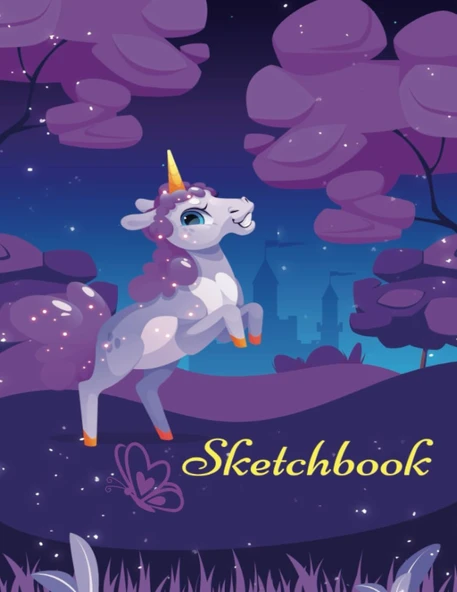 Independently Published Sketchbook: Unicorn Cover For Girls, 102 Pages, 8.5" X 11", For Drawing, Doodling, Writing And Sketching.Paperback ürün görseli 1