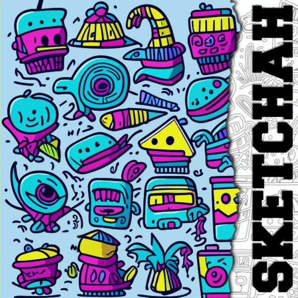 Independently Published Sketchah Square Sketch Book Fd5: 160 Pages, 8” X 8” For Doodles, Sketches, Rough Drafts, Learning And Practice. Funny Doodle Cover ürün görseli 1