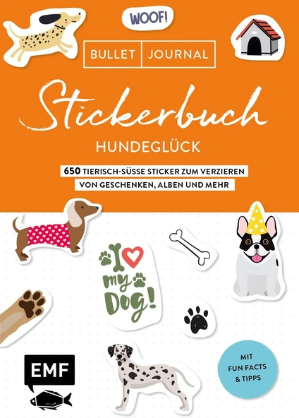 Bullet Journal Stickerbuch – Hundeglück: 650 Tierisch-Süße Sticker Zum Verzieren Von Geschenken, Alben Und Mehr – Mit Fun Facts Und Tipps – Alle Aufkleber Mit Beschreibbarer Oberfläche ürün görseli 1