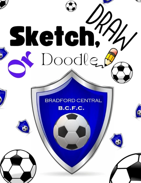 Football Themed 100 Page Drawing Sketch Pad - Bradford Central Fc ürün görseli 1