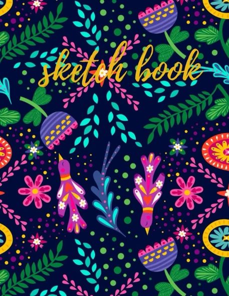 Independently Published Nature Flower-A4 Sketch Book For Artists, Students & Kids Cover Drawing Copy For Sketching, Colouring & Painting 120 Pages ürün görseli 1