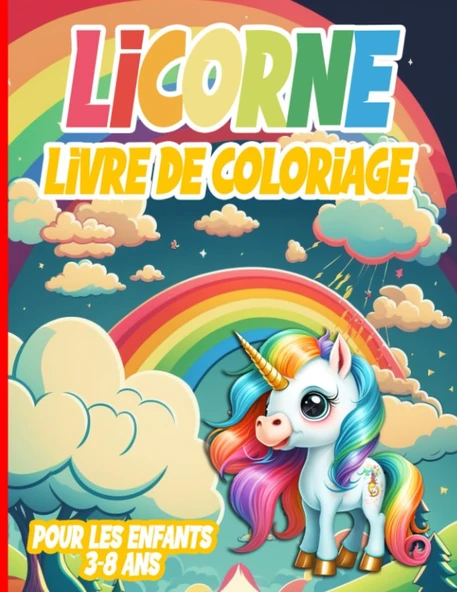 Independently Published Livre De Coloriage Licorne : Ce Livre De Coloriage Est Orné De Jolies Licornes, Excellent Cadeau Pour Les Filles Et Les Garçons. Pour Les Enfants De 3 À 8 Ans ürün görseli 1