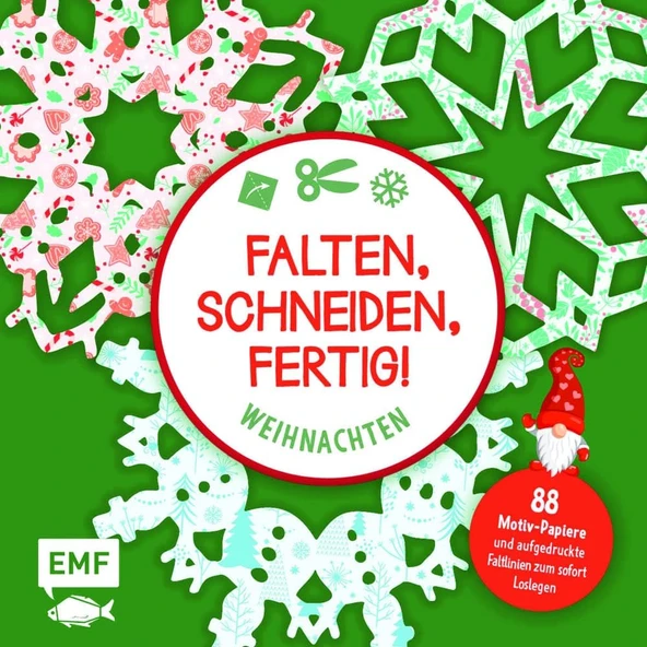 Bastelblock: Falten, Schneiden, Fertig! Weihnachten: Mit 88 Motiv-Papieren Und Aufgedruckten Faltlinien Für 16 Modelle Zum Sofort Loslegen ürün görseli 1