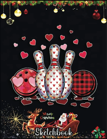 Christmas Sketch Book: Buffalo Plaid Red Bowling Gnome Christmas Valentine Family, 120 Pages Help You Your Ideas Size 8.5 X 11 Inches Sketchbook ürün görseli 1