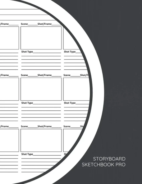 Storyboard Sketchbook Pro: Template Panel Pages For Storytelling - Story Board Frames On 8.5"X11" Book For Artists, Filmmakers, Producers, And Directors ürün görseli 1