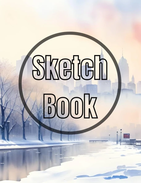 Sketch Book: Watercolor Winter City Cover Page Sketchbook Blank Paper Pad 8.5" X 11" - Sketchbook 120 Pages Blank Paper Book For ... Unlined Journal Cover Sketchbooks ürün görseli 1