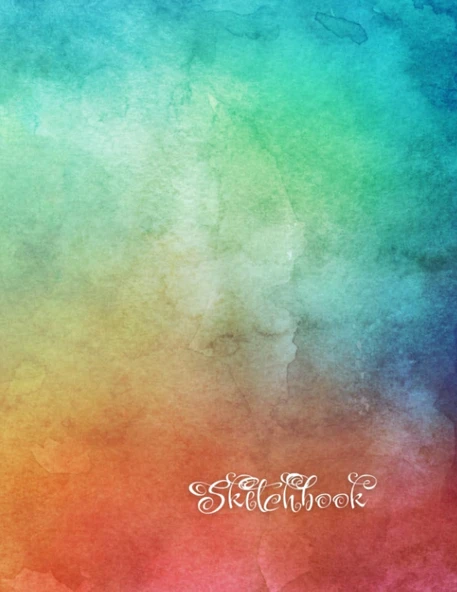 Sketchbook: Water Colour Pattern Affect Background, Large 8.5" X 11", 110 Pages, Perfect For Everyone, Crayons, Pencils, Drawing And Sketching ürün görseli 1