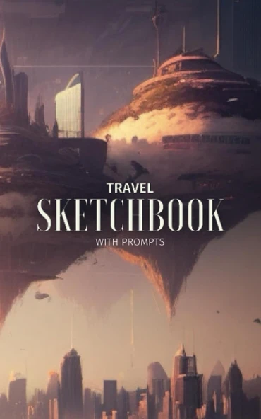 Paperback Sketchbook Floating Islands Cover Art: Artist Sketchbook With Art-Prompts For Creative Exploration - Travel-Sized 5 X 8 Inch Artbook With 150+ Prompts ürün görseli 1