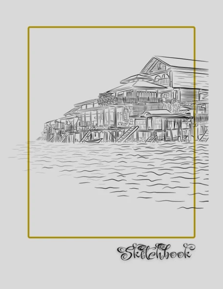 Sketchbook: River Scene, Large 8.5" X 11", 110 Pages, Perfect For Everyone, Crayons, Pencils, Drawing And Sketching ürün görseli 1