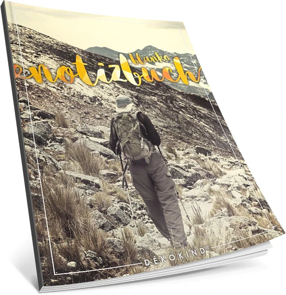 Dékokind® Blanko Notizbuch: Ca. A4-Format • 100 Seiten Mit Inhaltsverzeichnis • Perfekt Als Zeichenbuch, Skizzenbuch Oder Tagebuch • Artnr. 21 Bergsteiger • Softcover ürün görseli 1