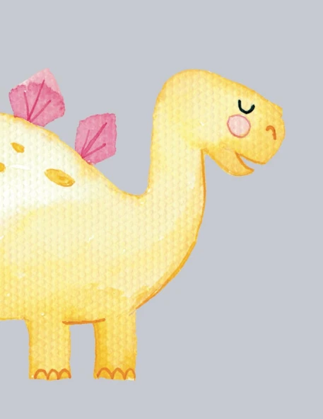 Story Drawing Journal For Beginning Writers - Big Yellow Stegosaurus On Lavender ürün görseli 1
