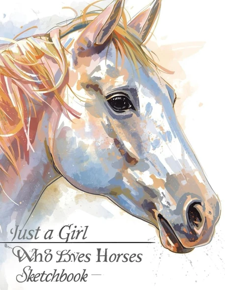 Just A Girl Who Loves Horses Sketchbook- 8.5 X 11- Sketching, Drawing, Painting Pad For Girls/Women: Horse Gift For Lovers And Riders Of Horses ürün görseli 1