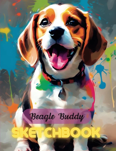 Sketchbook: Sketch Book Beagle Buddy Notebook For Drawing Writing Painting Sketching Doodling For Kids Abstract Dogcover Cute Animals: Large Blank Pages ürün görseli 1