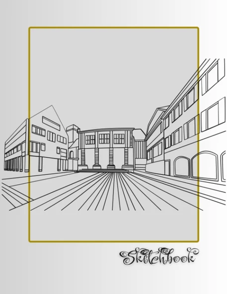 Sketchbook: City Scene, Large 8.5" X 11", 110 Pages, Perfect For Everyone, Crayons, Pencils, Drawing And Sketching ürün görseli 1