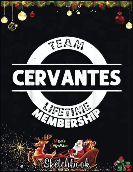 Christmas Sketch Book: Cervantes Gift Funny Surname Tree Birthday Reunion, 120 Pages Help You Your Ideas Size 8.5 X 11 Inches Sketchbook ürün görseli 1