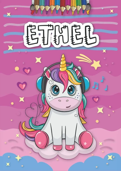 Independently Published Ethel: Livre De Coloriage Personnalisé Pour Ethel | Licorne | Cadeau D'Anniversaire Pour Fille ... | 4 À 8 Ans | 25 Motifs De Licorne Avec Le Prénom Ethel, Grand Format A4 (21 ürün görseli 1