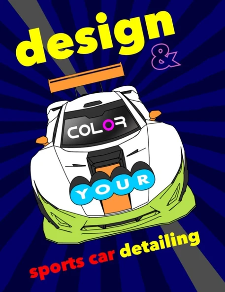 And Color Your Sports Car Detailing: Activity And Coloring Book For All Ages ürün görseli 1