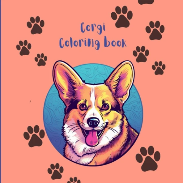 Independently Published Corgi Dog Coloring Book, 21 Drawings, 8.5 X 8.5 Inches ürün görseli 1