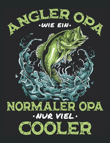 Angler Opa Normaler Nur Viel Cooler Angeln Fangbuch Spruch: Anti Stress - Mandala Malbuch - Lustiges Angler Opa Großvater Geschenk - A4 (8,5X11) ... - Antistress - Entspannen - Zum Ausmalen ürün görseli 1
