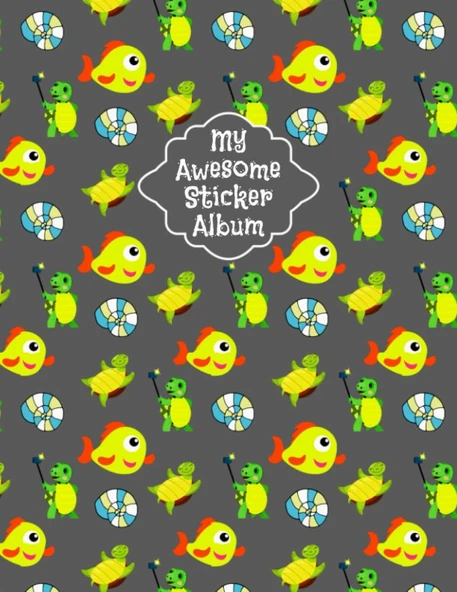 Independently Published My Awesome Sticker Album: Funny Animals Pattern Blank Sticker Book For Collecting Stickers, Sticker Album For Kids, Sticker Book Organizer For Girls ürün görseli 1