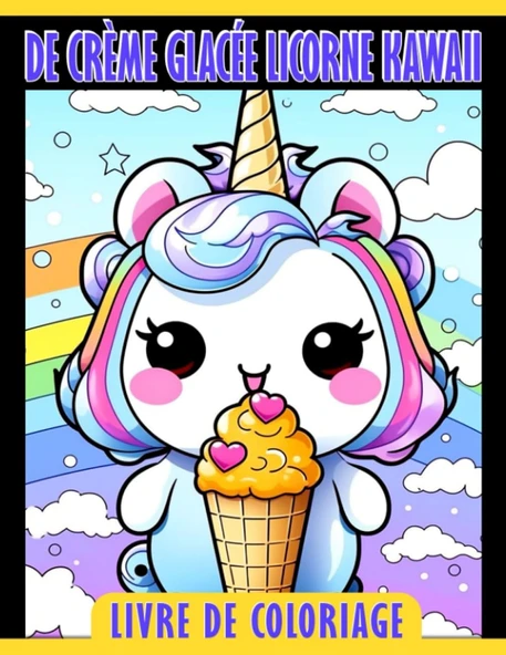Independently Published Livre De Coloriage De Crème Glacée Licorne Kawaii: Pages De Coloriage Magiques Et Douces Pour Que Les ürün görseli 1