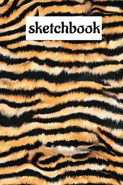 A5 Blank Tiger Stripes Sketchbook: 50 Pages 6X9" For Drawing ürün görseli 1