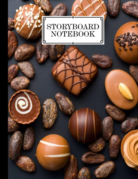 Storyboard Notebook: Cinema Notebooks For Cinema Artists / Notebook Sketchbook Template Panel Pages For Storytelling | Layouts: 120 Pages With Size 8.5" X 11" | Chocolate Cover By Karolina Albers ürün görseli 1