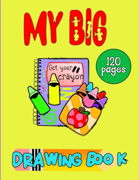 Independently Published My Big Drawing Book - 120 Pages: Blank Drawing Sheets For Kids, Teens And Adults. Large Size, 8.5X11 Inches, A4. Great Gift For Daughter, Son, Nephew, Niece, Friend. For Schoo ürün görseli 1