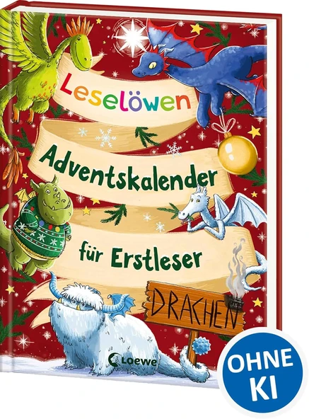 Leselöwen-Adventskalender Für Erstleser - Drachen: Drachenstarke Geschichten Zur Weihnachtszeit In 24 Kapiteln ürün görseli 1