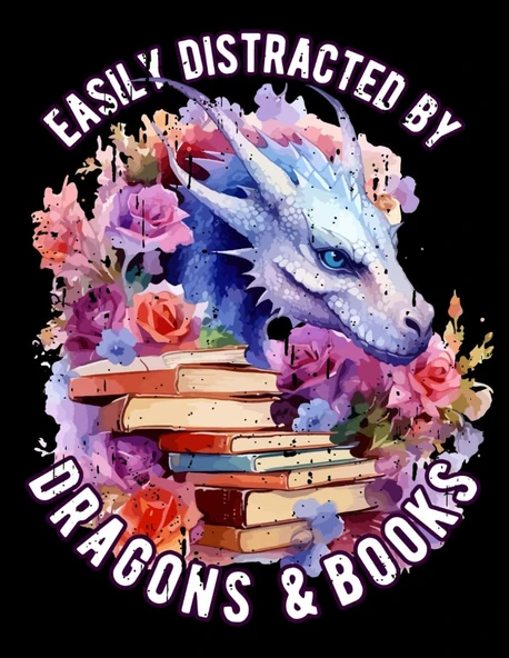 Independently Published Easily Distracted By Dragons And Books: Cute Dragon Sketchbook 8.5'' X 11'' With Blank Paper For Dragon Lovers | Large Sketchbook For Drawing, Doodling Or Sketching. ürün görseli 1