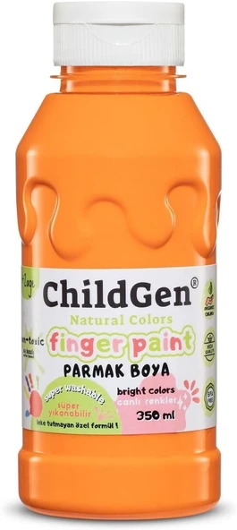 Süper Yıkanabilir Parmak Boya 350 Ml Şişe - Turuncu ürün görseli 1