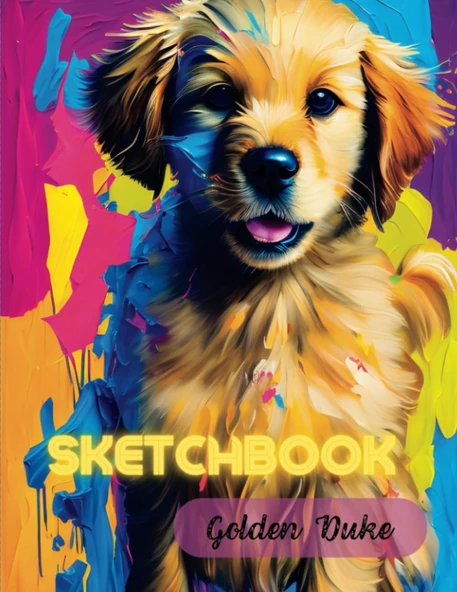 Sketch Book: Retriever Duke Dog Sketchbook Notebook For Drawing Book Journal Blank Paper 110 Pages 8.5 X 11: Puppy Abstract Cover ürün görseli 1