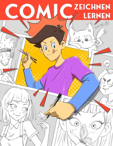 Comic Zeichnen Lernen Leicht Gemacht - Zum Ersten Eigenen Comic Mit Simplepaper | Detaillierte Menschen, Ausdrücke, Gegenstände Und Tiere In Proportionen Zeichnen Lernen ürün görseli 1