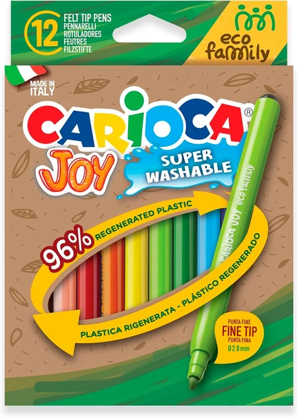 Carioca Famıly Joy Süper Yıkanabilir Keçeli Boya Kalemi 12'Li ürün görseli 1