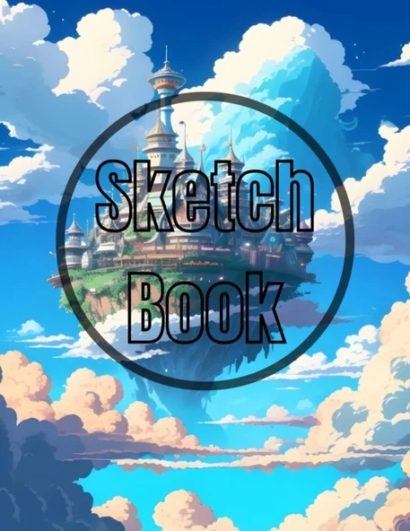 Sketch Book Heaven: Heavenly Sky City View Cover Page Sketchbook Blank Paper Pad 8.5" X 11" - 120 Pages Blank Paper Book For Drawing, ... Unlined Journal Cover Sketchbooks ürün görseli 1