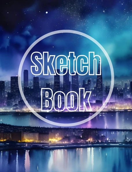 Sketch Book: Watercolor City Night View Cover Page Sketchbook Blank Paper Pad 8.5" X 11" - Sketchbook 120 Pages Blank Paper Book For ... Unlined Journal Cover Sketchbooks ürün görseli 1