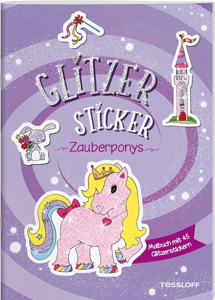 Glitzer-Sticker Malbuch. Zauberponys: Mit 45 Glitzernden Stickern ürün görseli 1